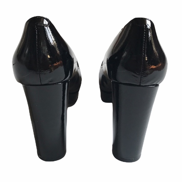 Kenneth Cole Black Chunky Patent Leather Heels - Picture 4 of 8